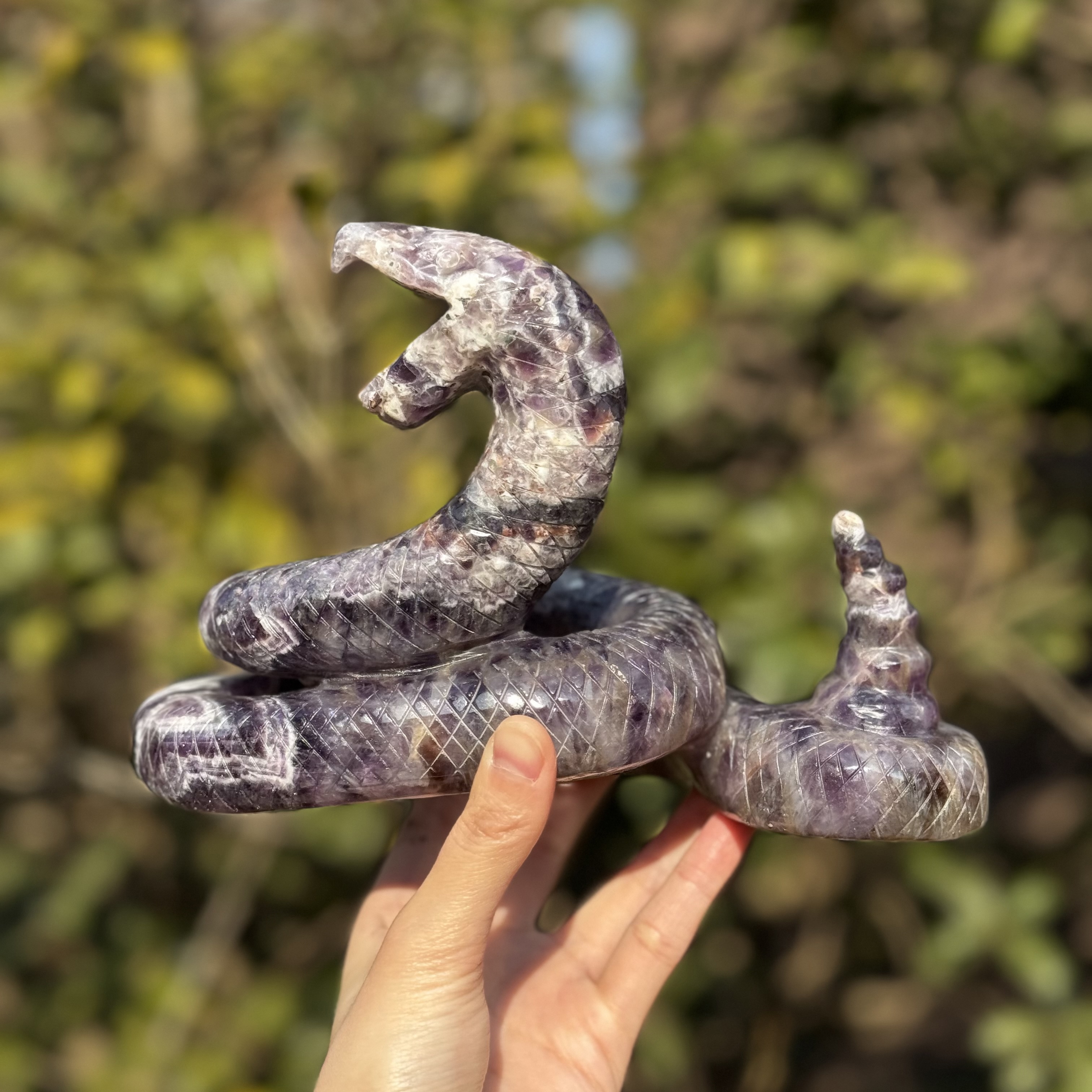 Dream Amethyst Snake Carving