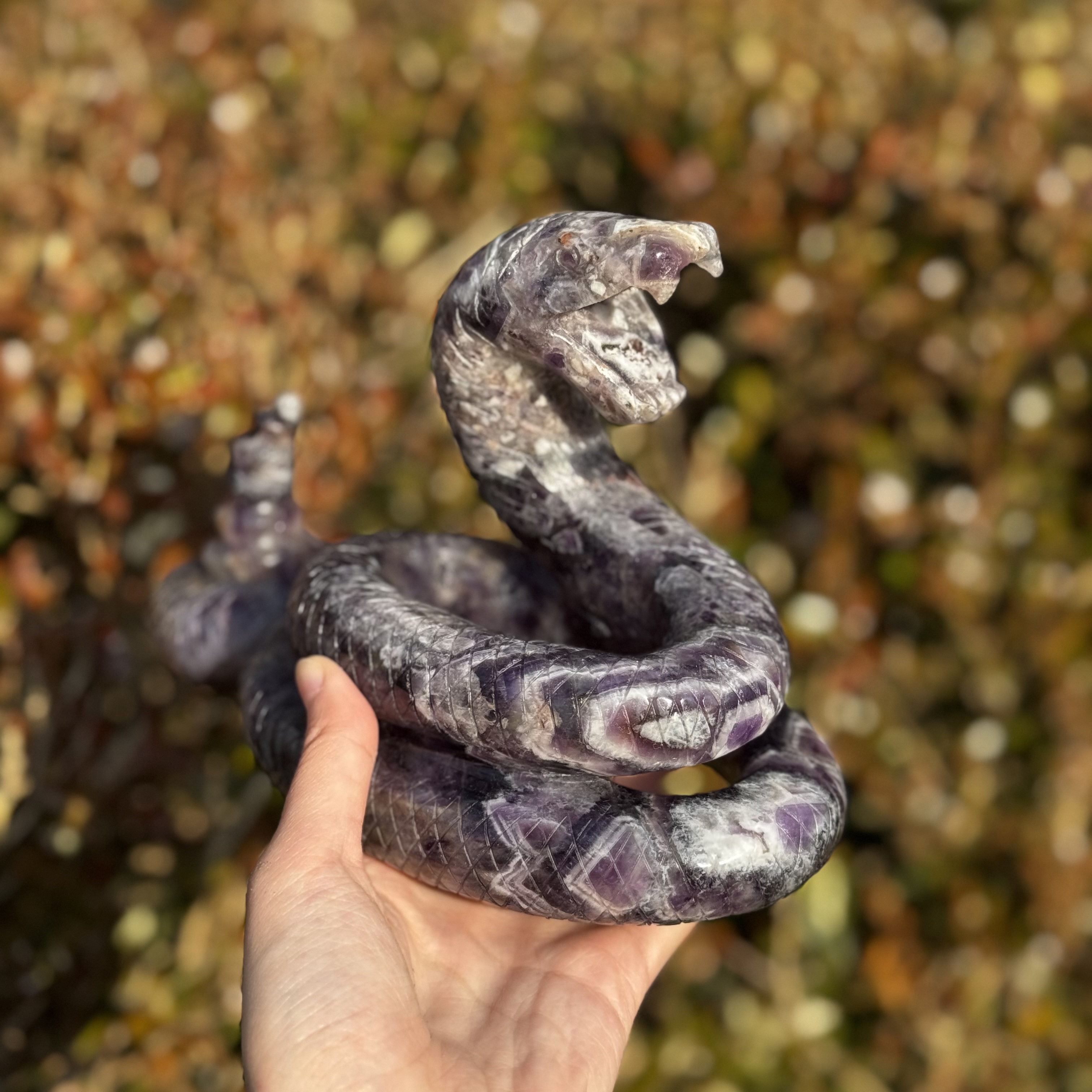 Dream Amethyst Snake Carving