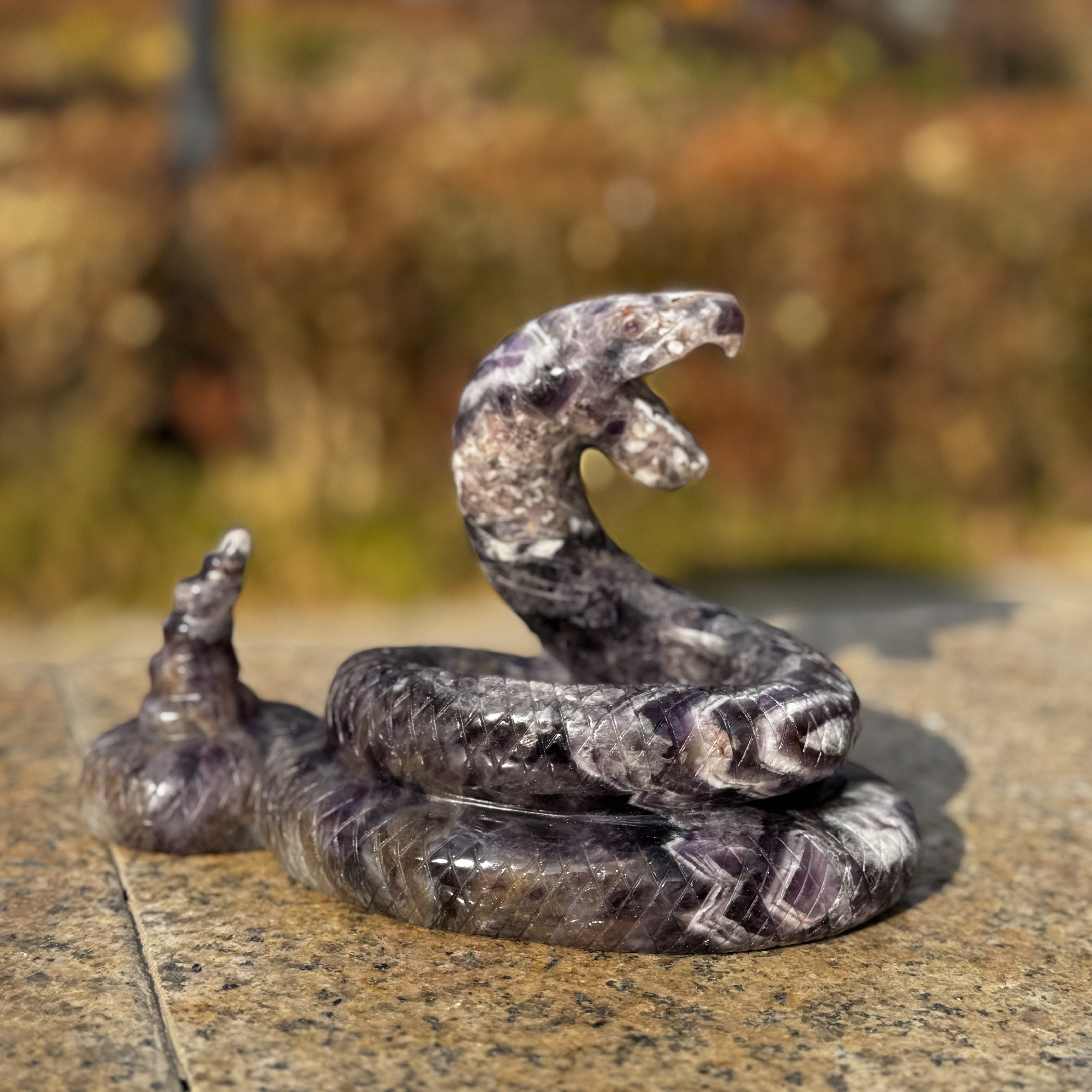 Dream Amethyst Snake Carving