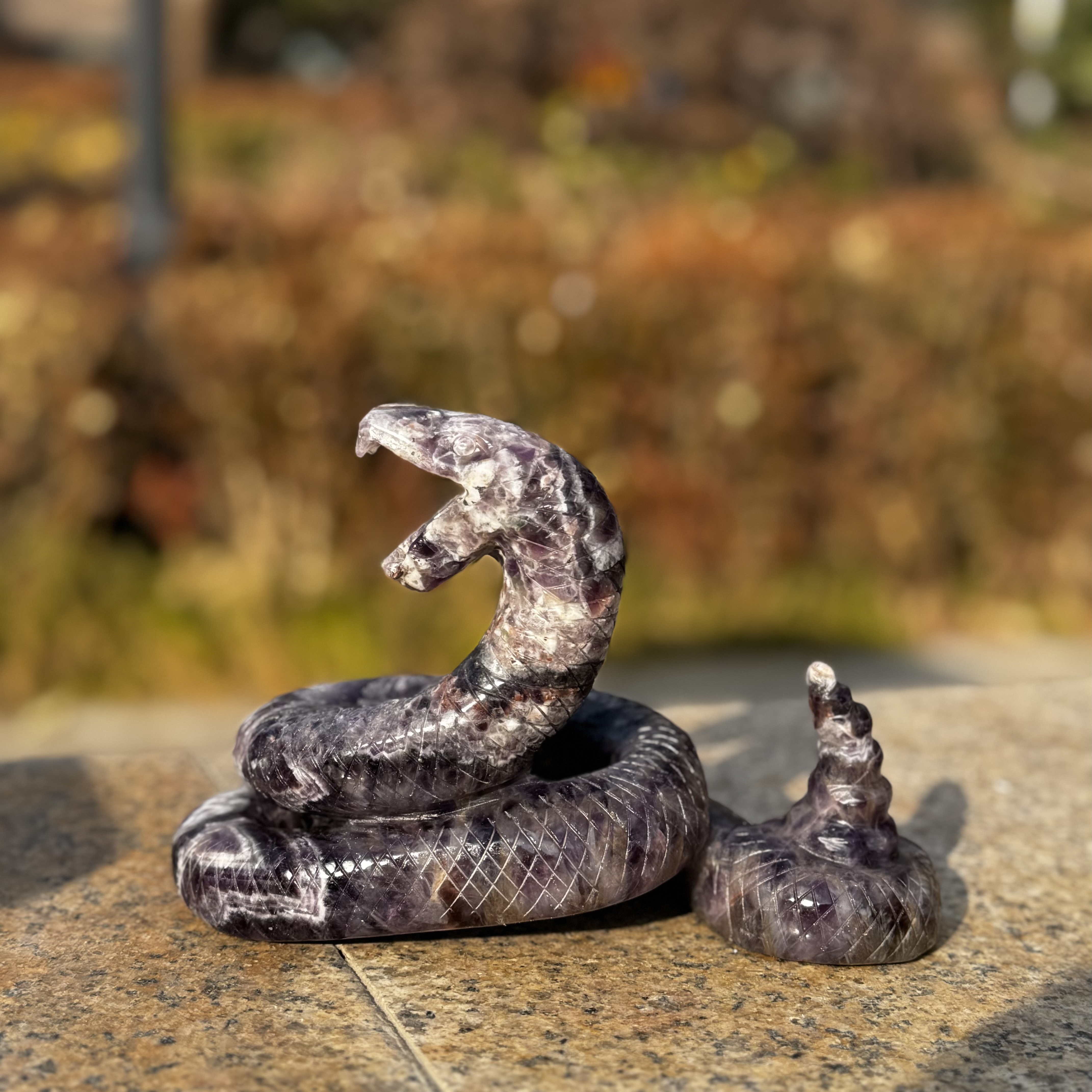 Dream Amethyst Snake Carving