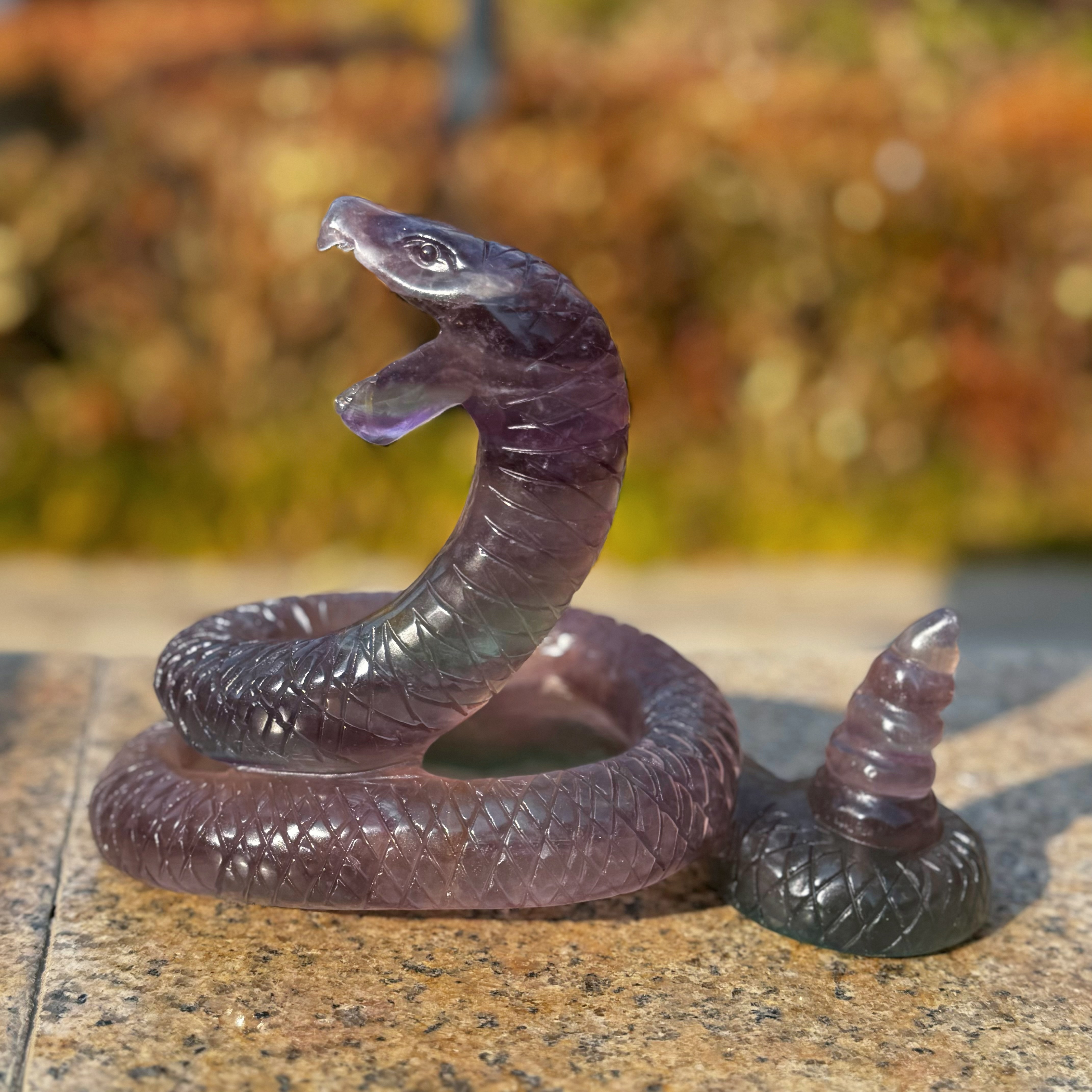 Fluorite Snake Carving