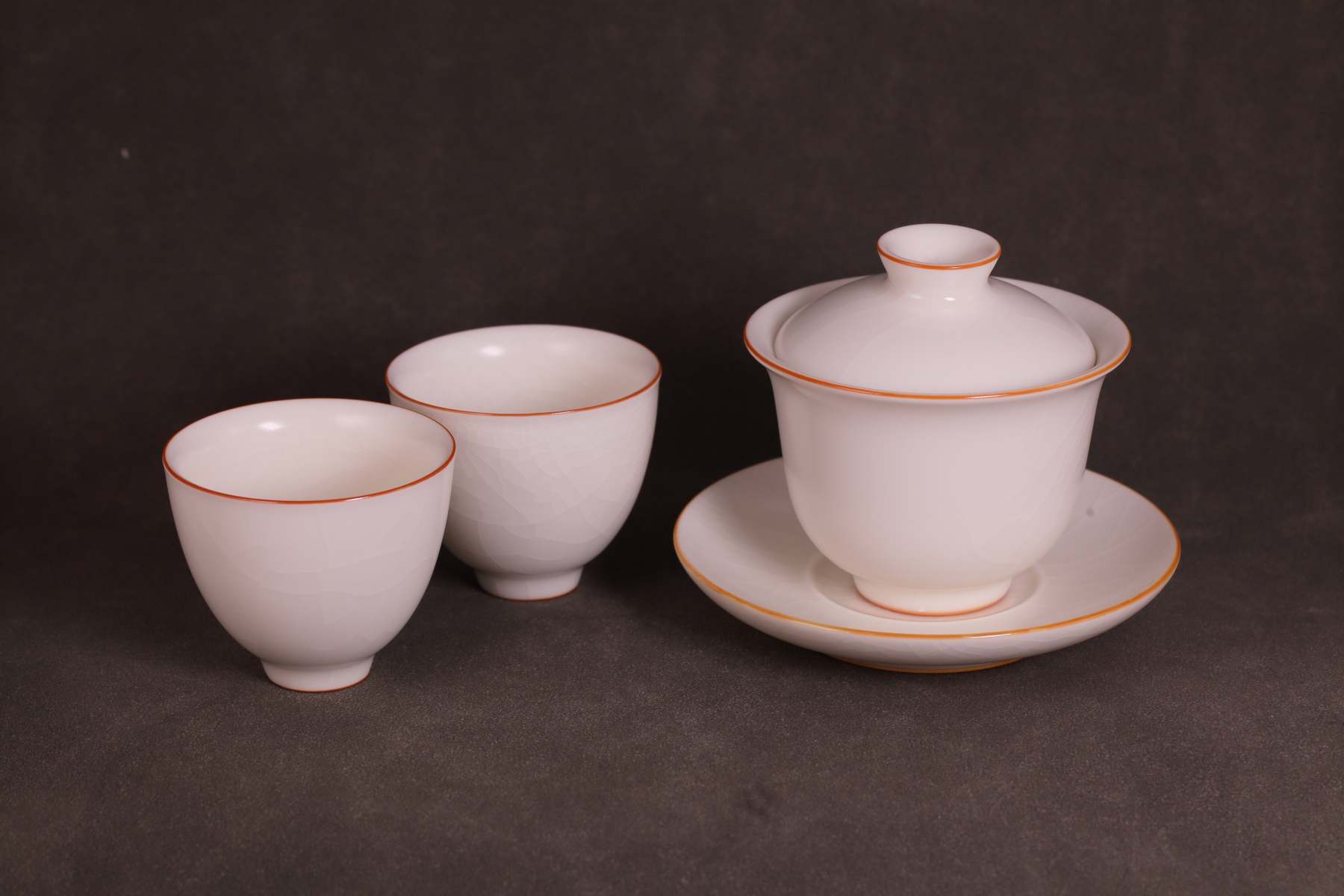 汝窑·玉白系列｜盖碗套装