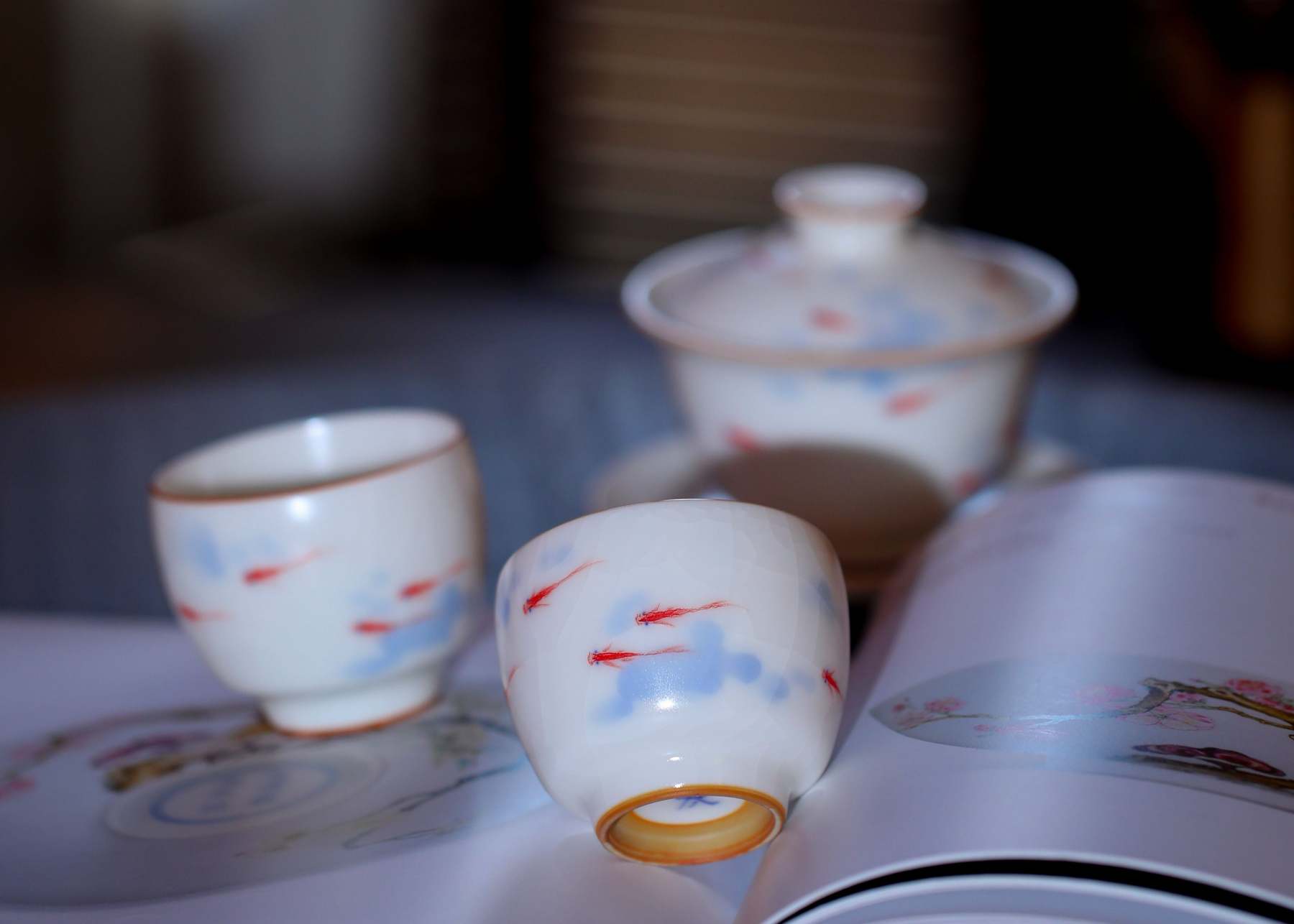 汝窑·玉白系列 ｜“年年有余”盖碗套组