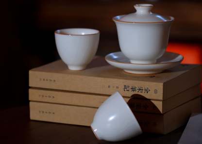 汝窑·玉白系列｜盖碗套装