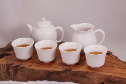 定窑·超值套组｜象牙白龙珠壶六件套
