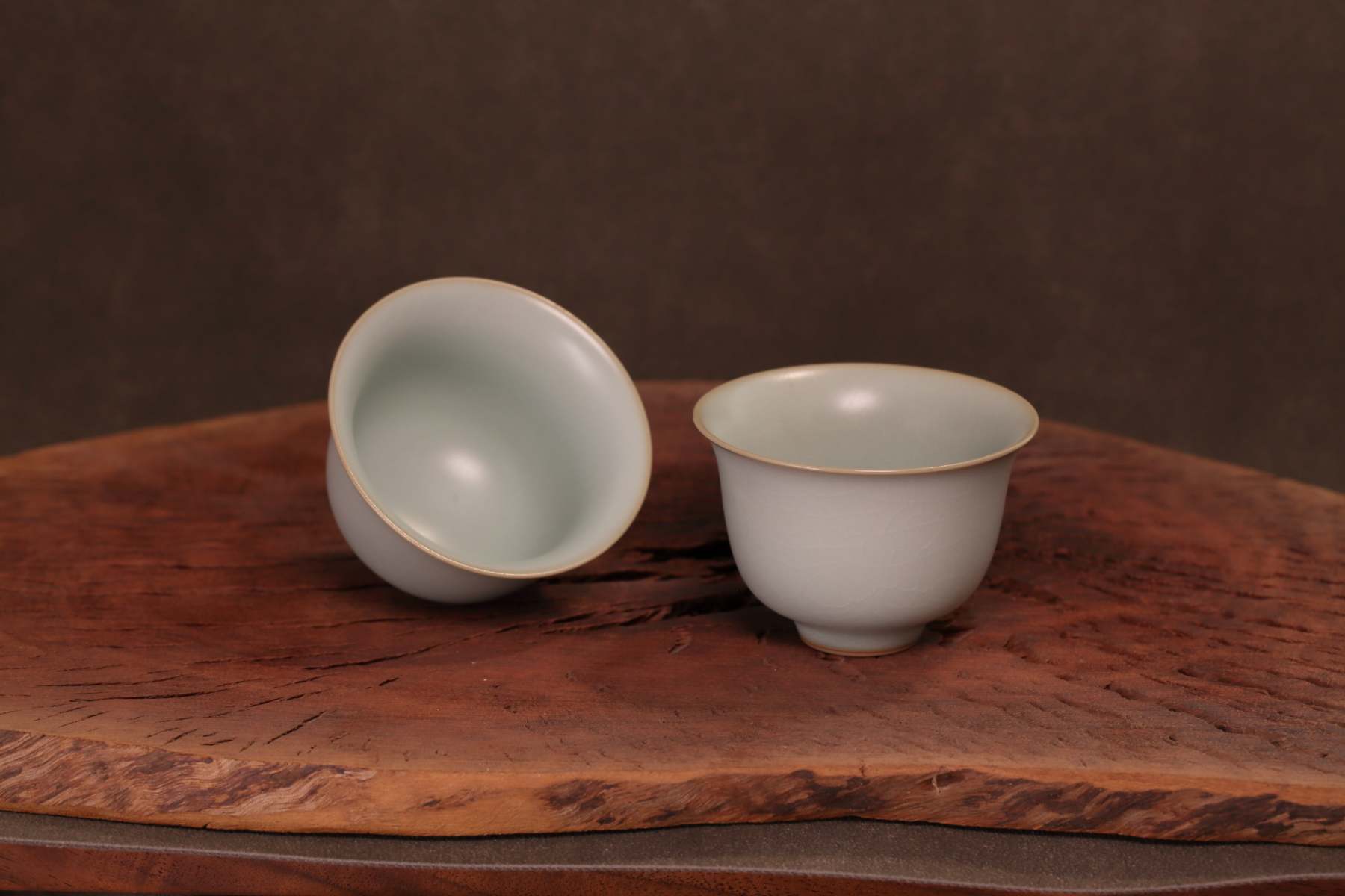 🔔 汝窑·天青系列｜铃铛杯·对杯（60ml）限量预售