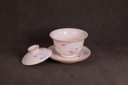 汝窑·玉白系列 ｜“年年有余”盖碗套组