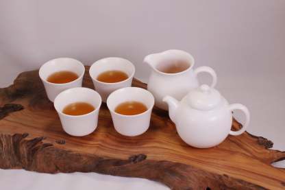 定窑·超值套组｜象牙白龙珠壶六件套