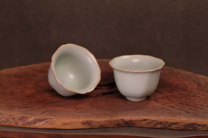 汝窑·天青系列｜葵口杯·对杯（约60ml）限量预售