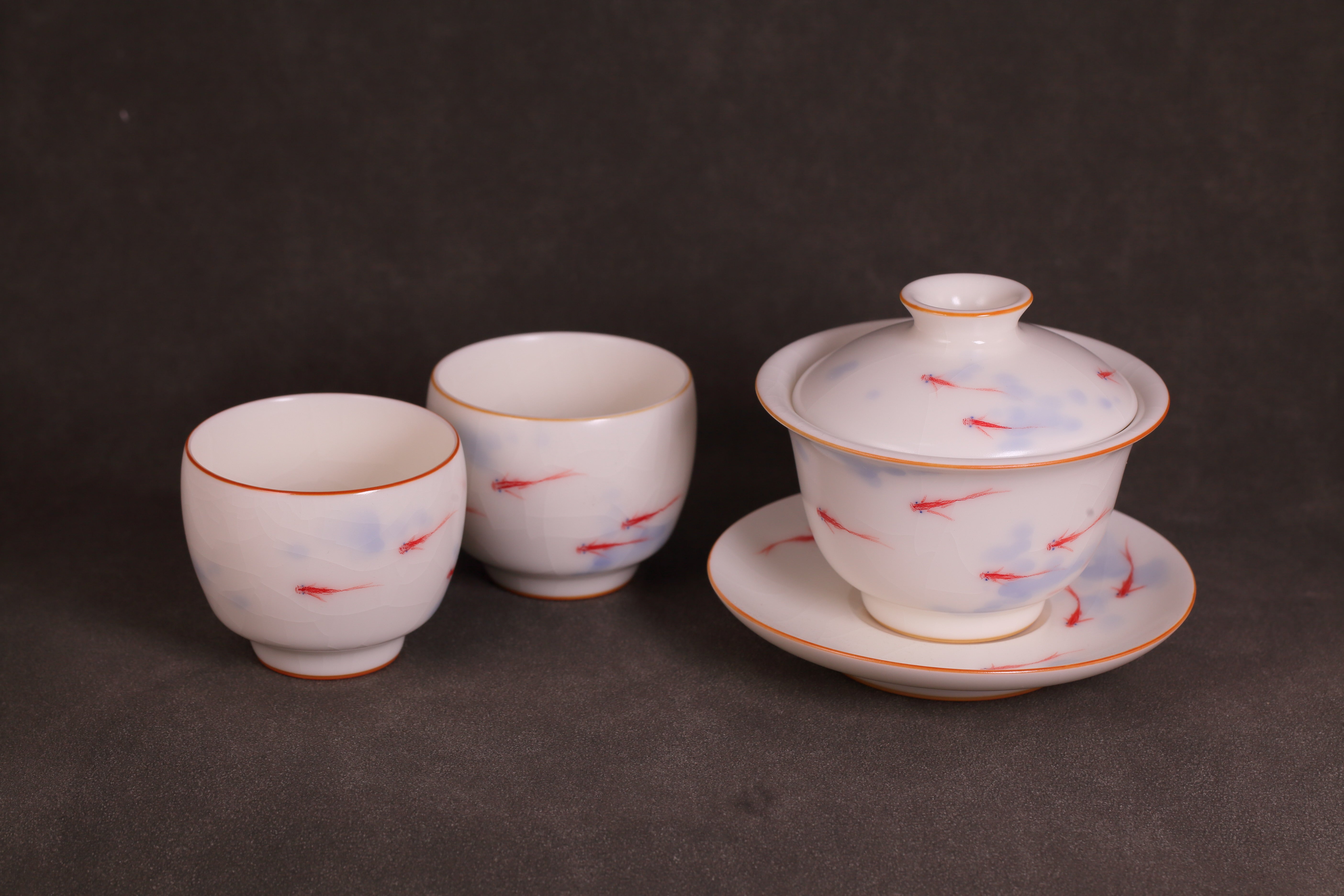 汝窑·玉白系列 ｜“年年有余”盖碗套组