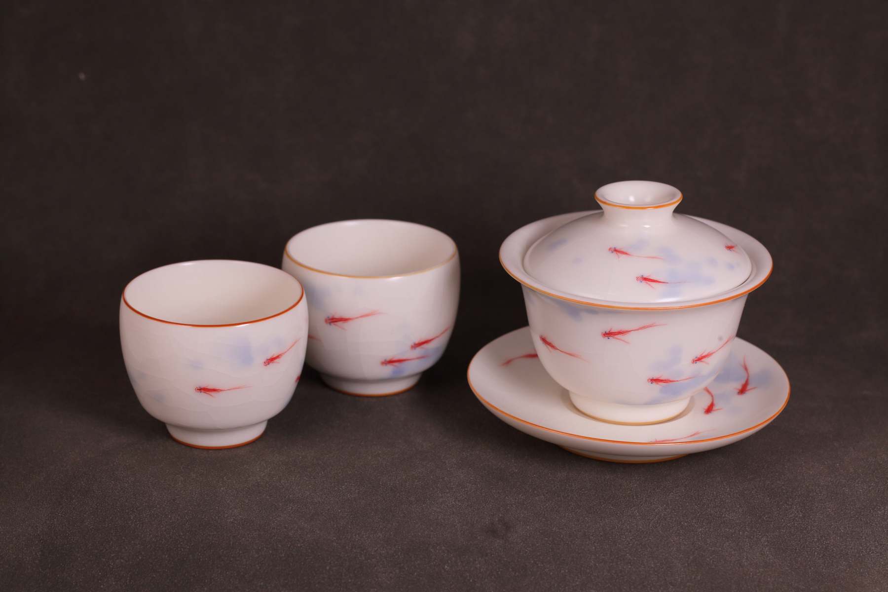 汝窑·玉白系列 ｜“年年有余”盖碗套组