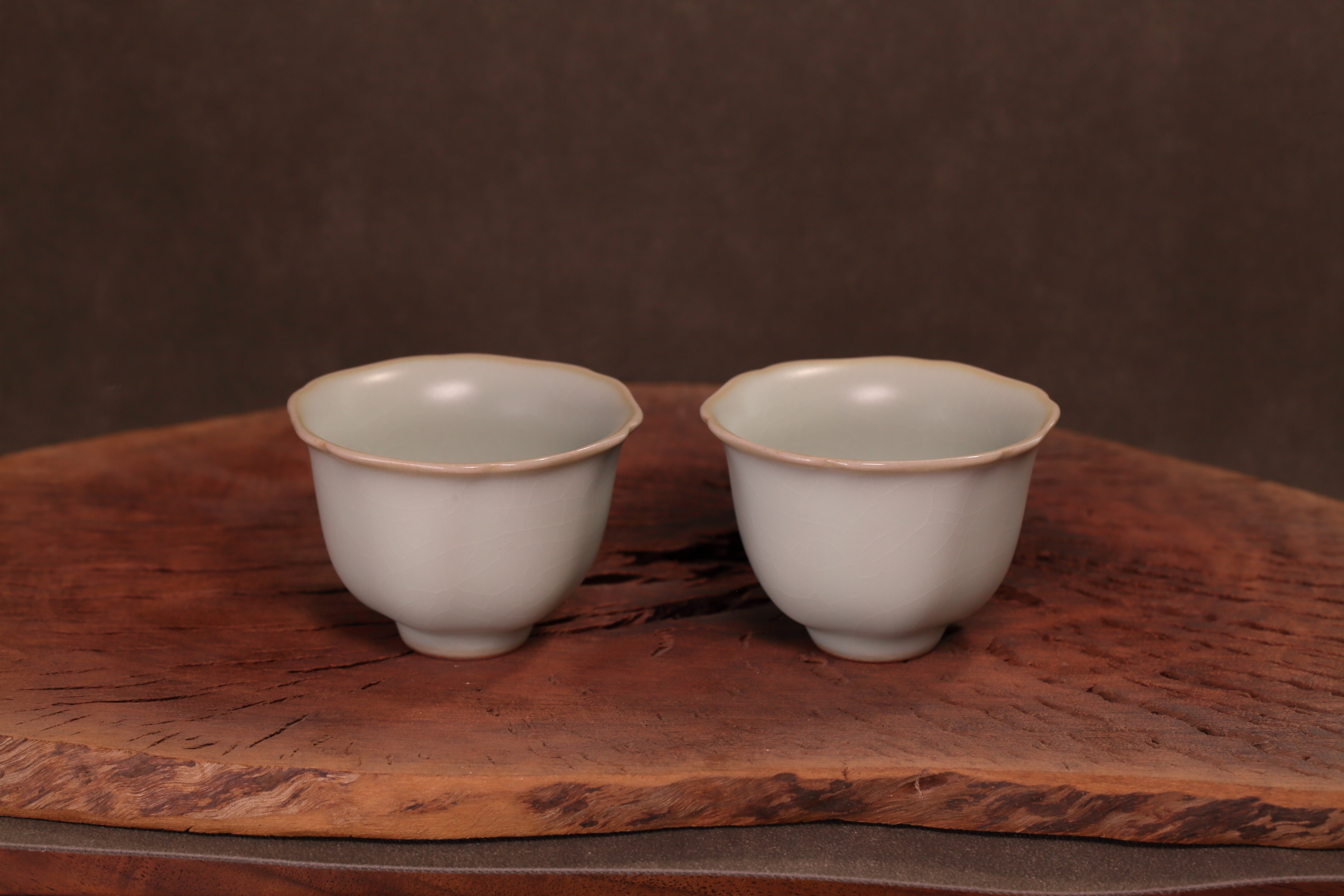 汝窑·天青系列｜葵口杯·对杯（约60ml）限量预售