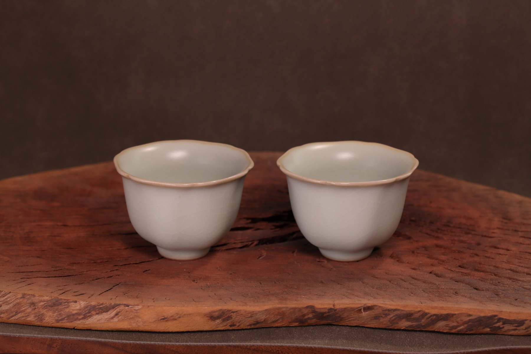 汝窑·天青系列｜葵口杯·对杯（约60ml）限量预售