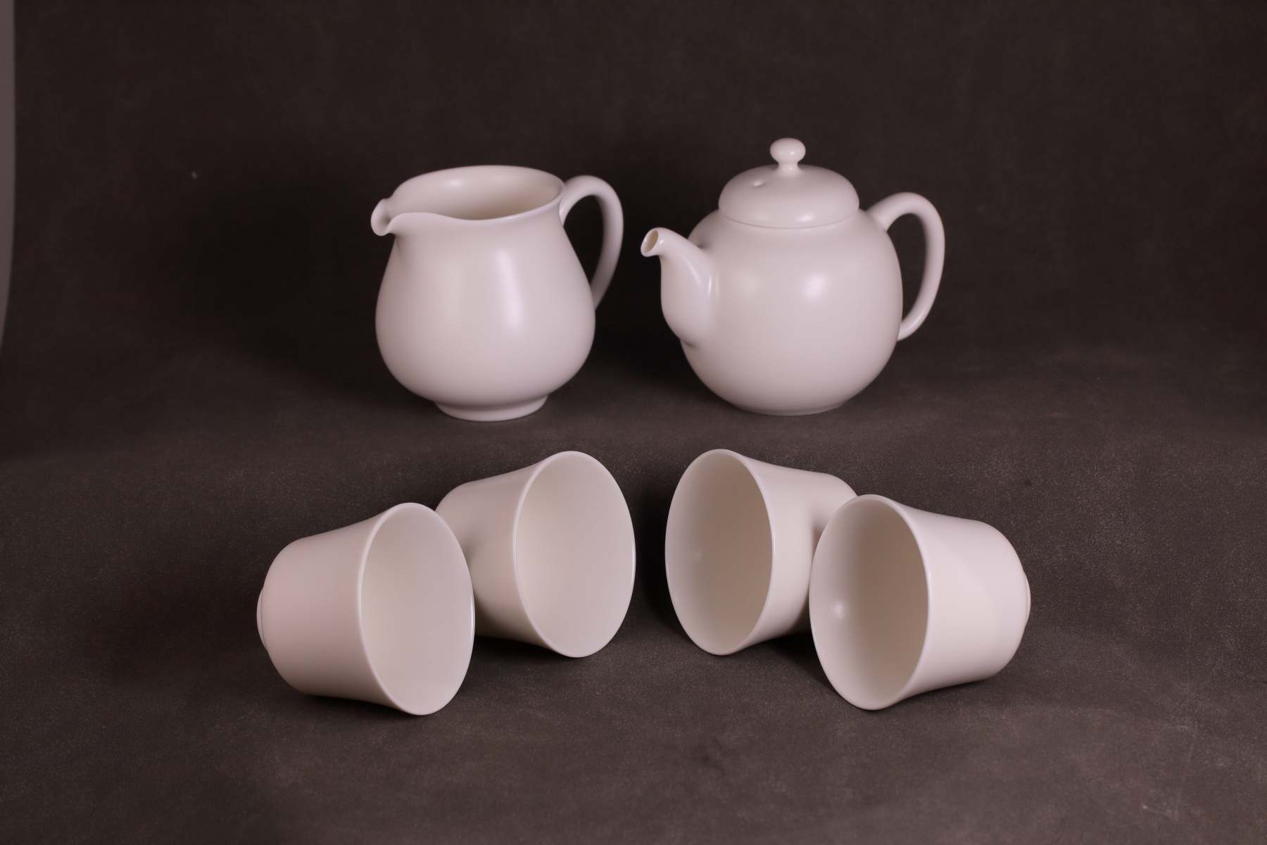 定窑·超值套组｜象牙白龙珠壶六件套