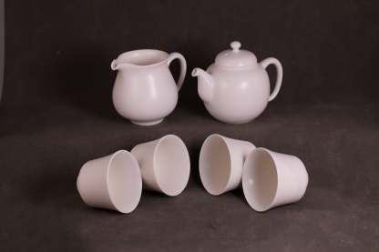 定窑·超值套组｜象牙白龙珠壶六件套