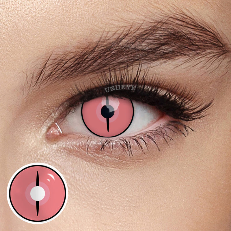 Uniieye Blind Kamado Nezuko Ghost Prescription Cosplay Colored Contact Lenses-UNIIEYE