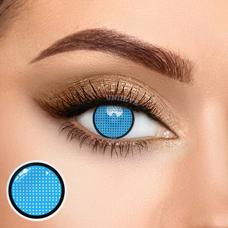 Uniieye Blind Blue Mesh Cosplay Colored Contact Lenses-UNIIEYE