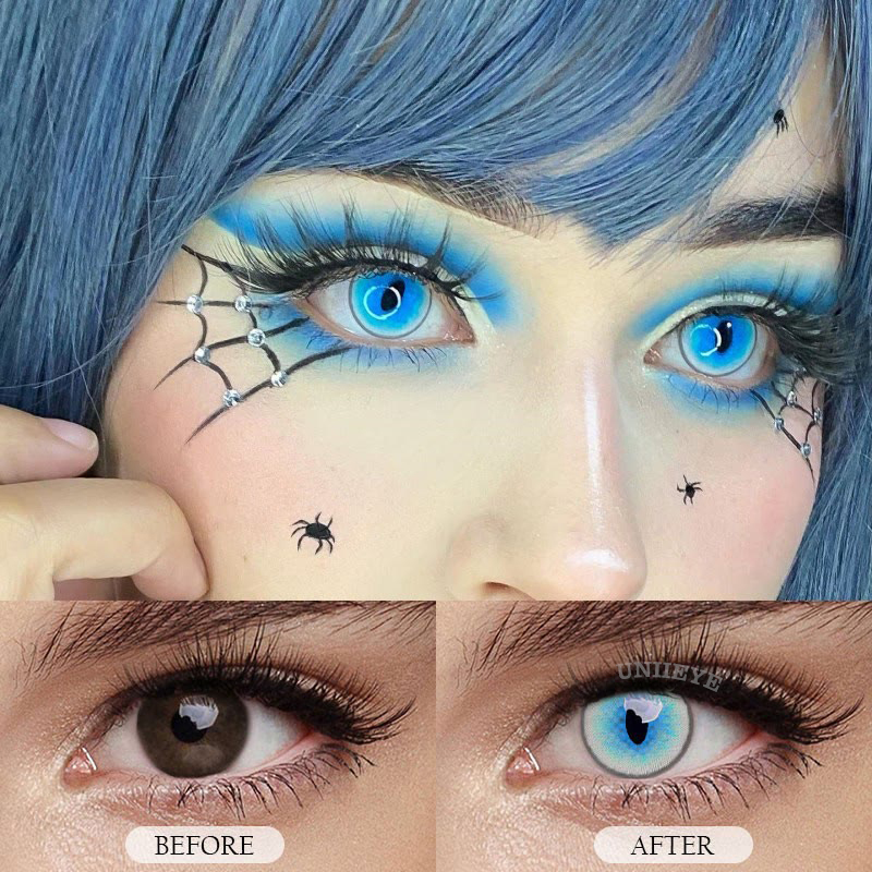 Uniieye Blind Ragdoll Cat Blue Prescription Cosplay Colored Contact Lenses-UNIIEYE