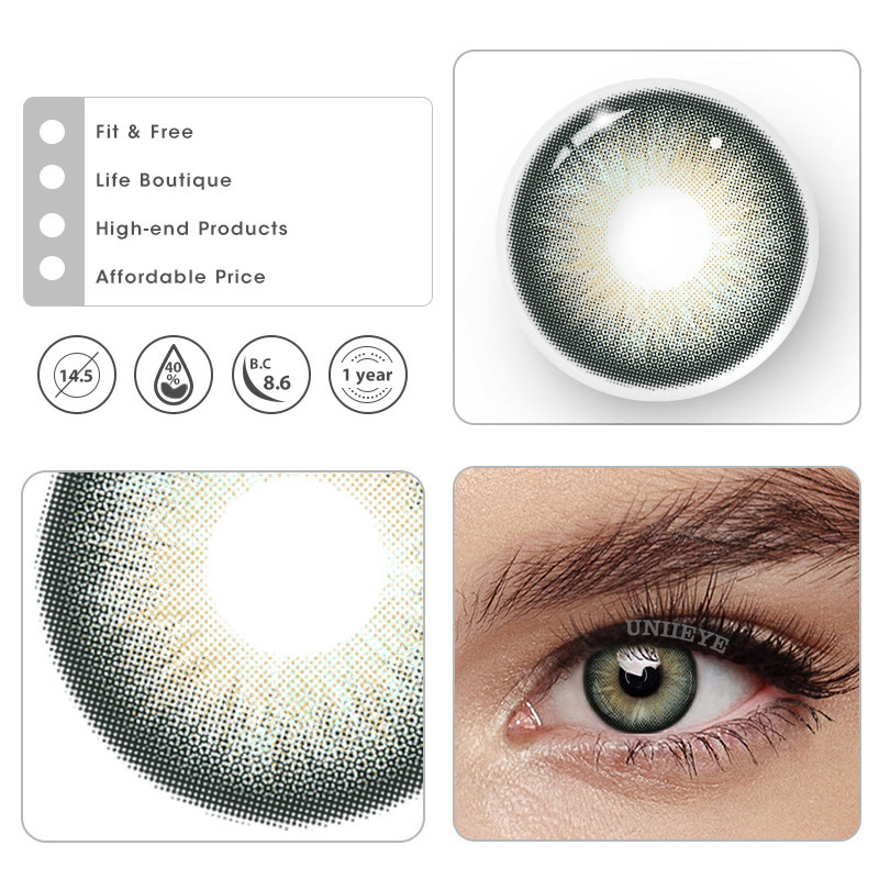 Uniieye Barbie Taylor Green Prescription Colored Contact Lenses-UNIIEYE