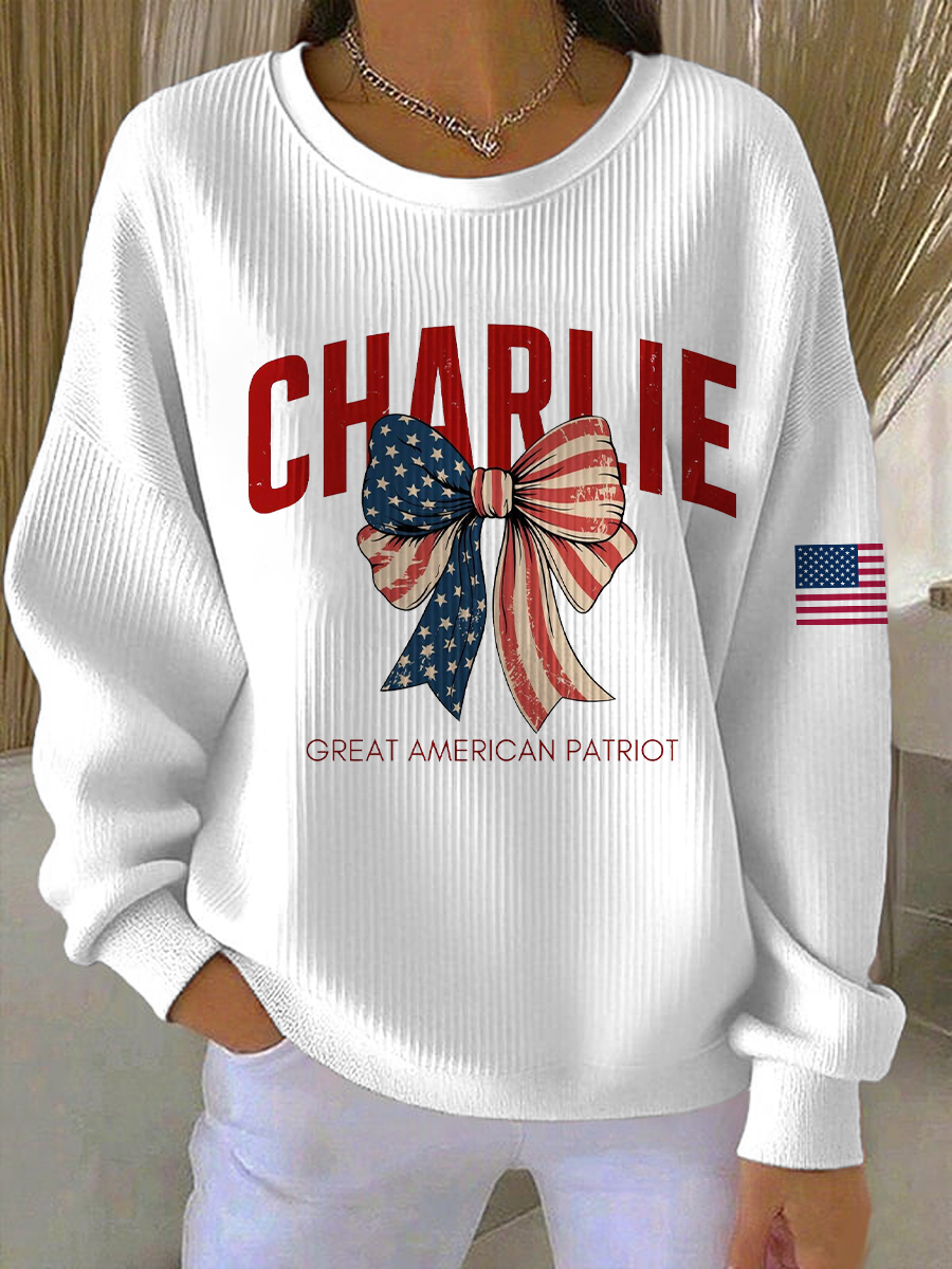 Women's Charlie Great American Patriot Sweatshirt-America250