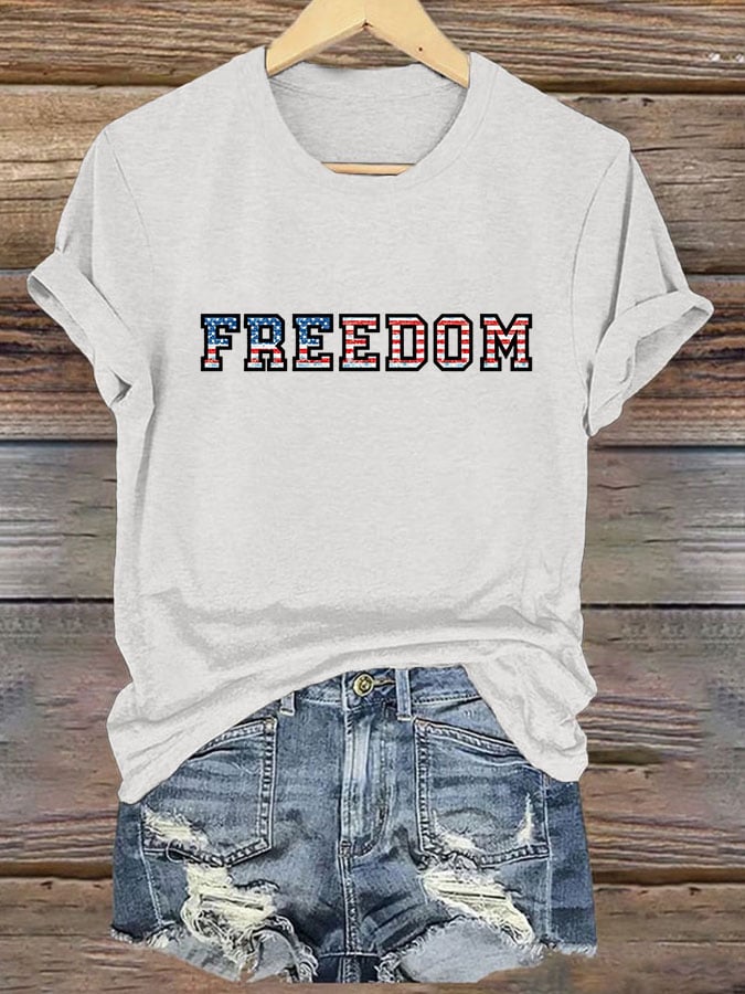Women's Freedom Print T-shirt-America250