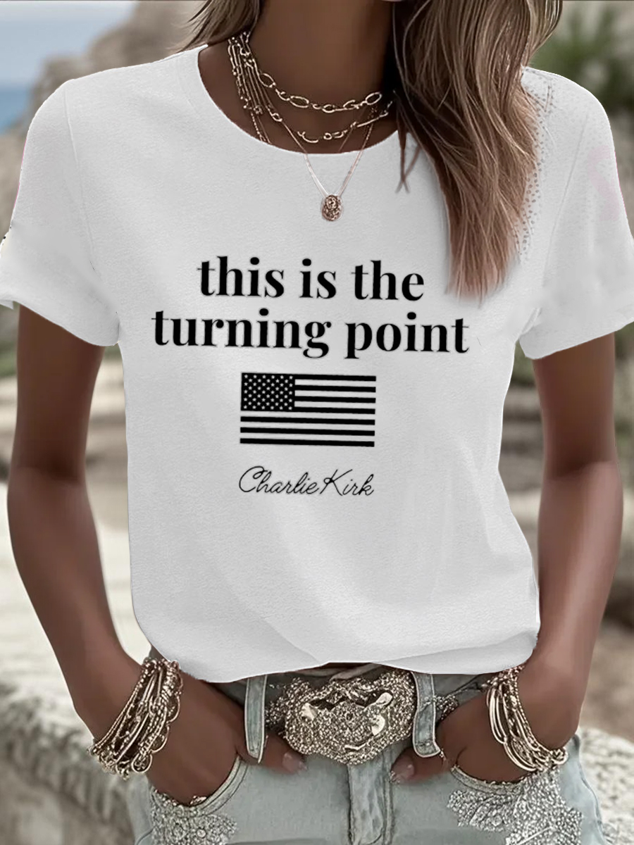 Women's TP Rip Printed T-Shirt-America250
