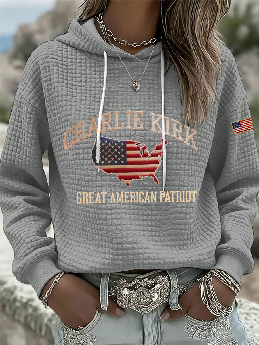 Women's Patriotic Waffle Hoodie-America250