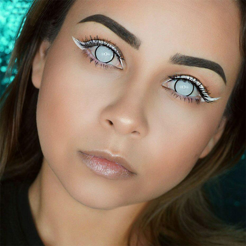Uniieye Blind White Manson Mesh Prescription Cosplay Colored Contact Lenses-UNIIEYE