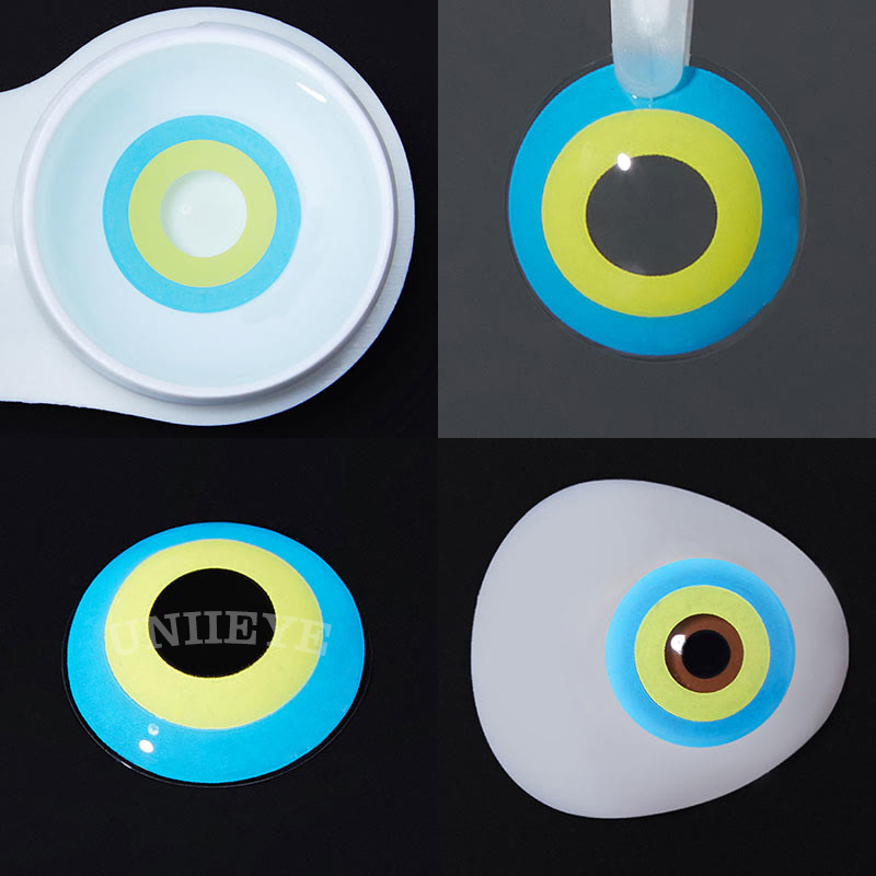 Uniieye Block Blue & Yellow Prescription Cosplay Colored Contact Lenses-UNIIEYE