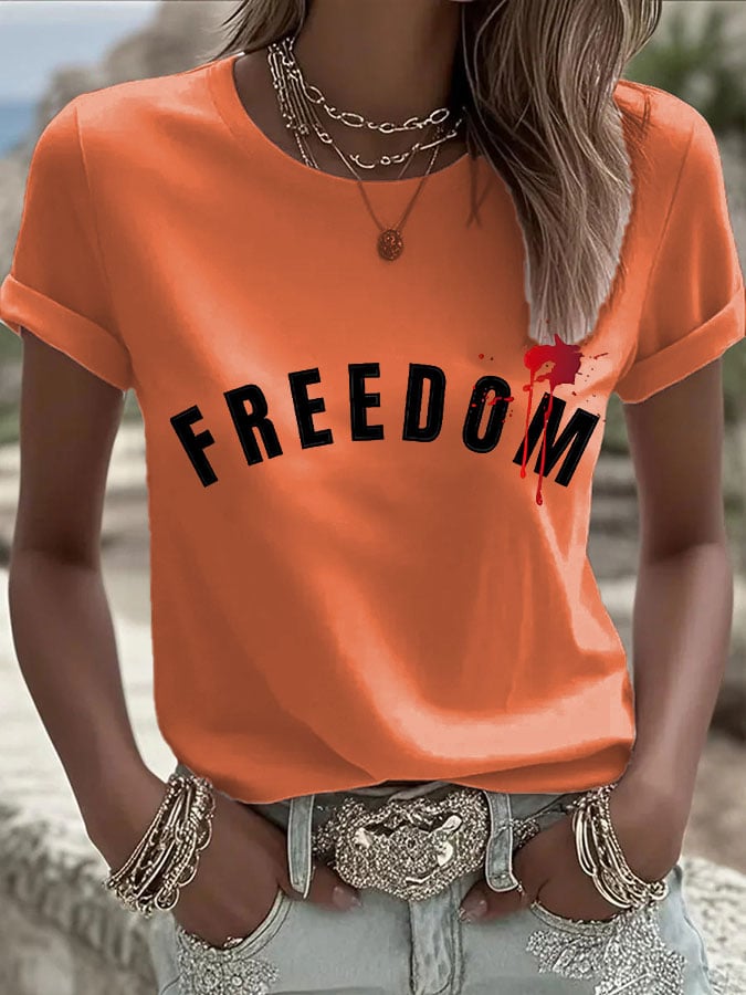 Women's Commemorative Leader Print Casual T-shirt-America250