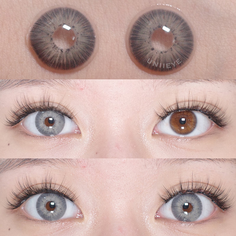 Uniieye New York III Grey Prescription Colored Contact Lenses
