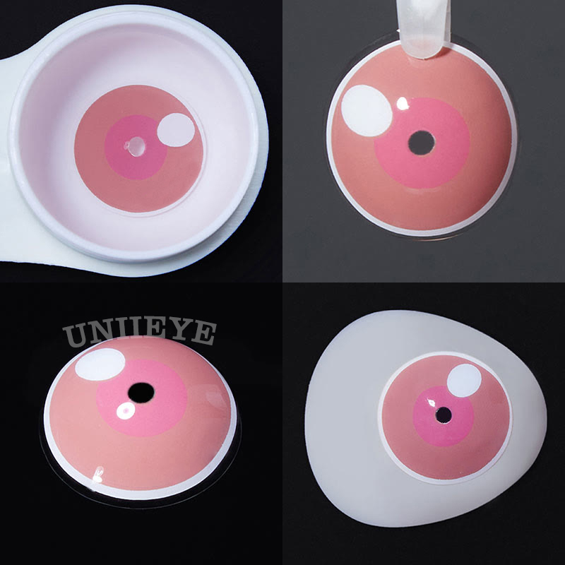 Uniieye Blind Cloud Rim Pink Prescription Cosplay Colored Contact Lenses-UNIIEYE