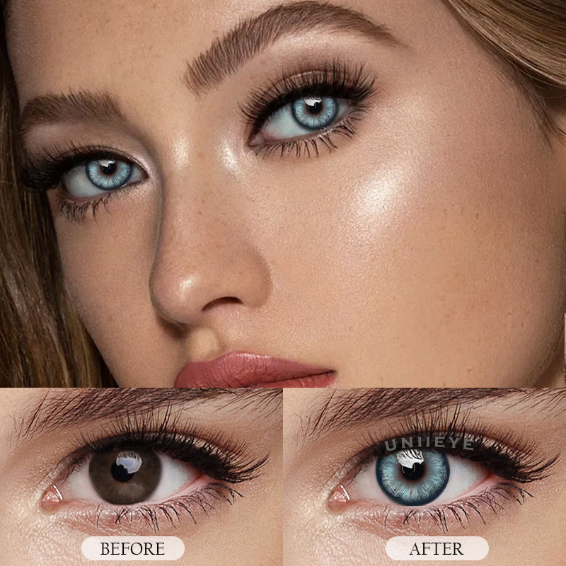 Uniieye Pearlescent Blue Prescription Colored Contact Lenses