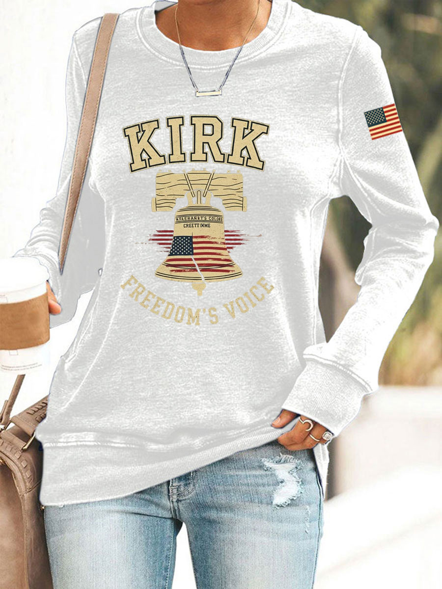 Women's Voice of Freedom Print Casual Sweatshirt-America250