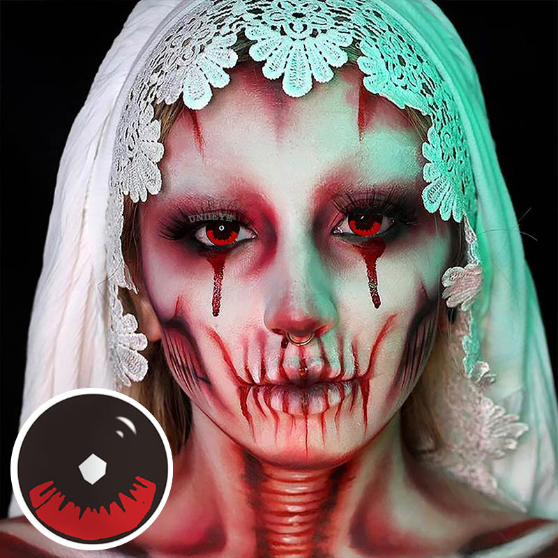 Uniieye Blind Kamado Tanjirou Prescription Cosplay Colored Contact Lenses-UNIIEYE