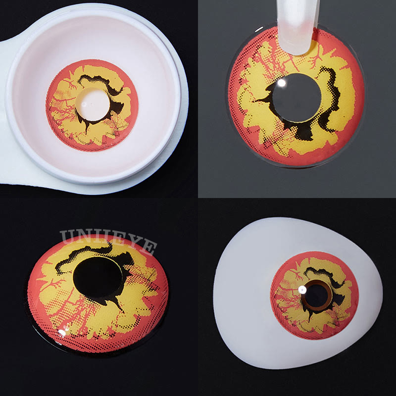 Uniieye Bloom Red Prescription Cosplay Colored Contact Lenses-UNIIEYE
