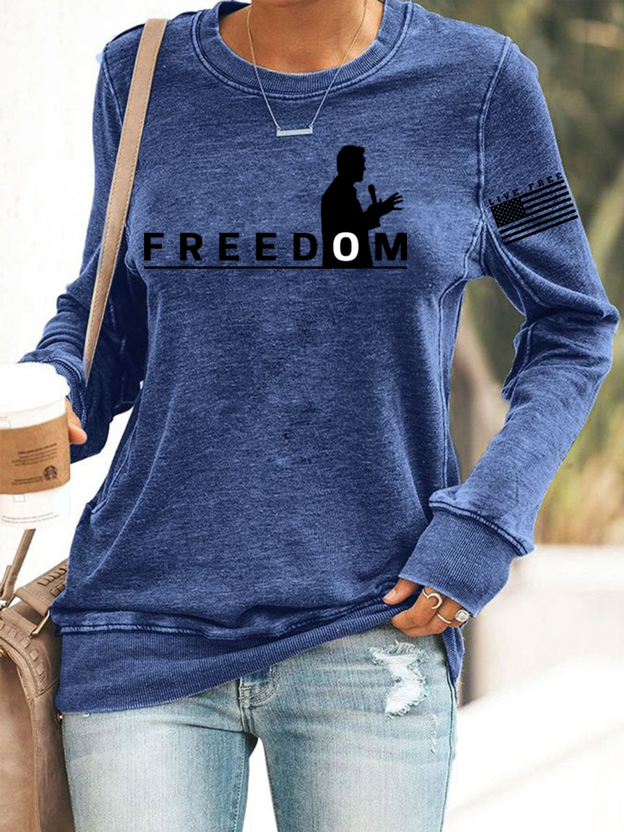 Women's Freedom Live Free Print Sweatshirt-America250