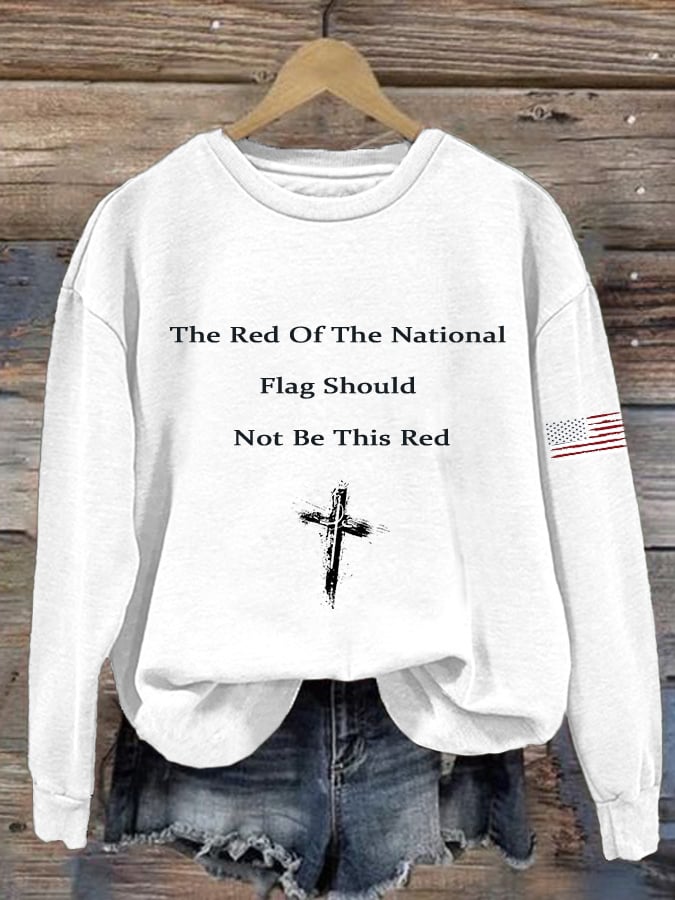 Women's National Flag Slogan Sweatshirt-America250