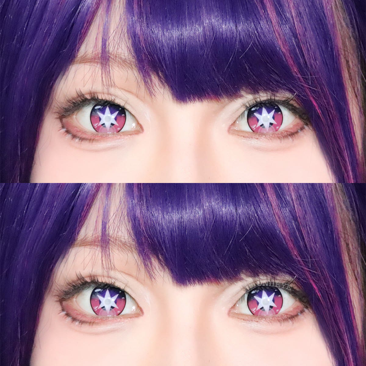 Uniieye Blind Ruby Hoshino Purple Cosplay Colored Contact Lenses-UNIIEYE