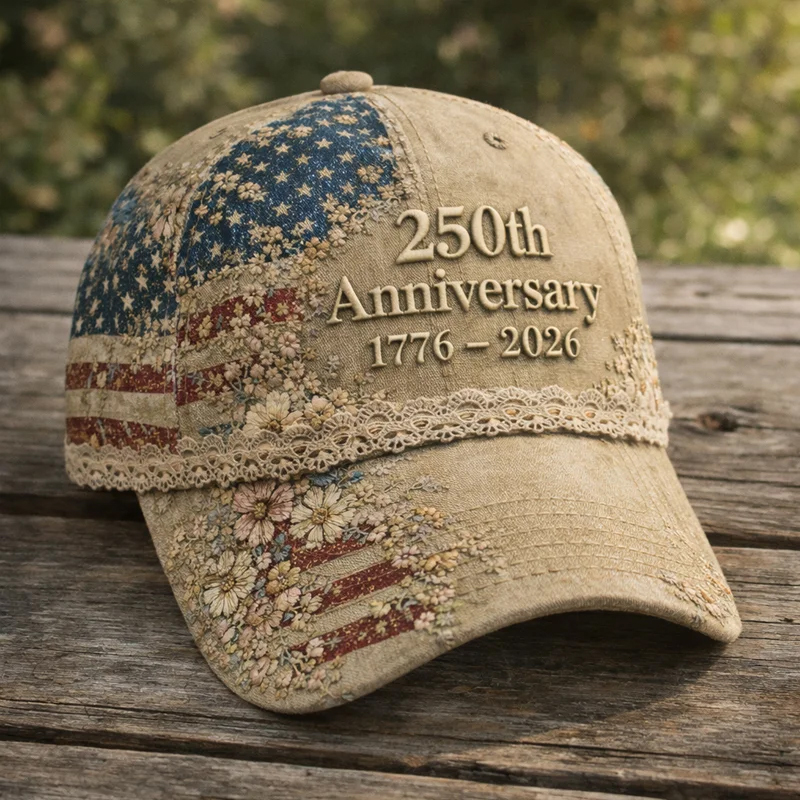 🏆Hand-Embroidered Artisan Cap💖US 250th Anniversary Casual Hat-America250
