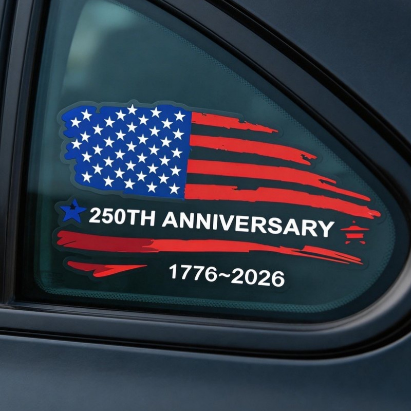 USA 250th Anniversary Car Window Decal Sticker-America250