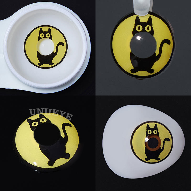 Uniieye Yellow Cat Prescription Cosplay Colored Contact Lenses-UNIIEYE