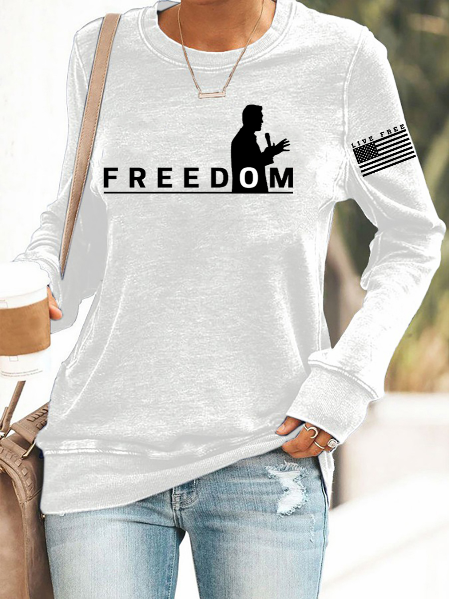 Women's Freedom Live Free Print Sweatshirt-America250