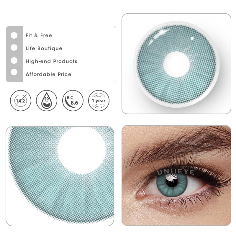 Uniieye Iceberg Green Prescription Colored Contact Lenses