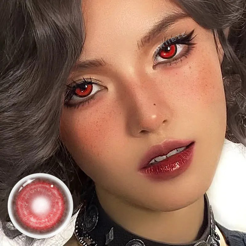Uniieye Cyber Red Prescription Cosplay Colored Contact Lenses | 6 Months