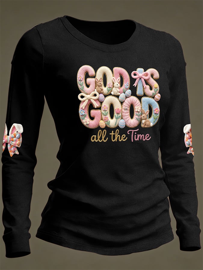 Women's God Is Good All The Time Print Casual Top-America250