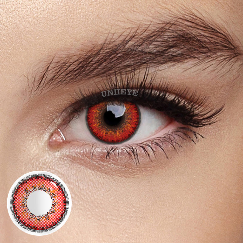 Uniieye Fruitage Red Prescription Cosplay Colored Contact Lenses-UNIIEYE