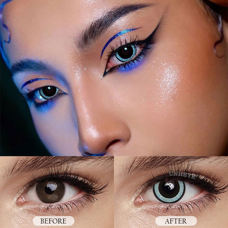 Uniieye Nebulos Blue Cosplay Colored Contact Lenses-UNIIEYE