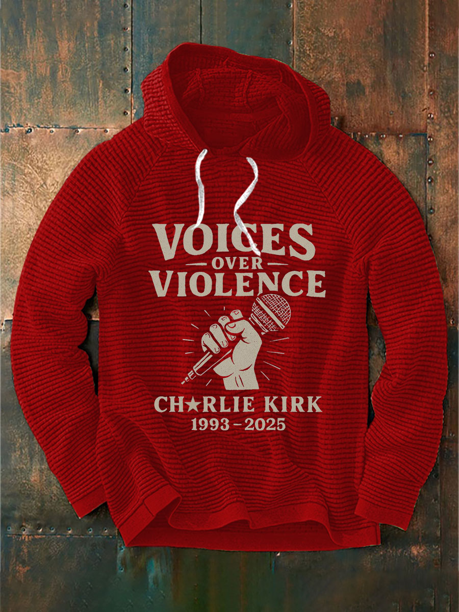 Men's Voices Over Violence Printed Casual Hoodie-America250