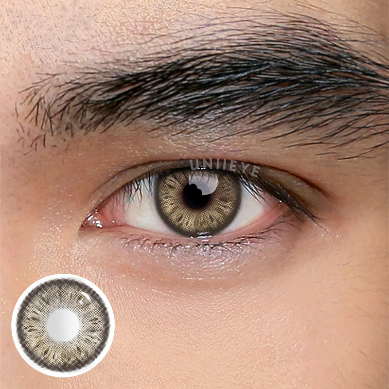 Uniieye Cocoa Brown Prescription Men Colored Contact Lenses